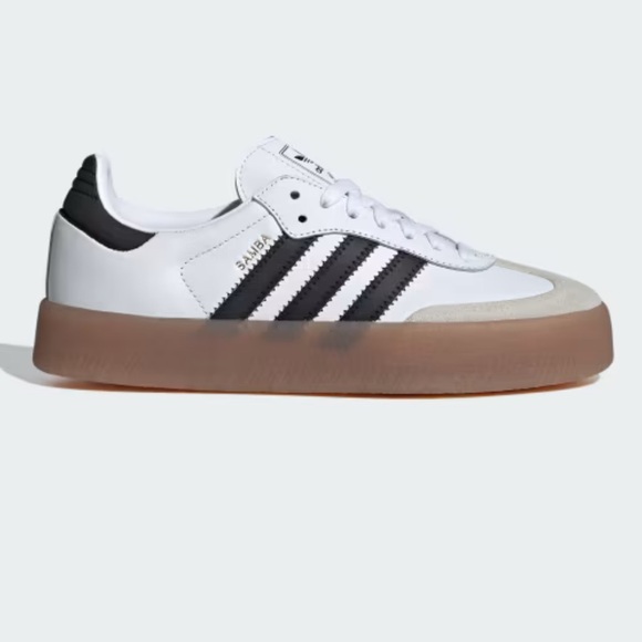 Adidas Samba Sneakers - White and Black with Gum Sole - Picture 1 of 5